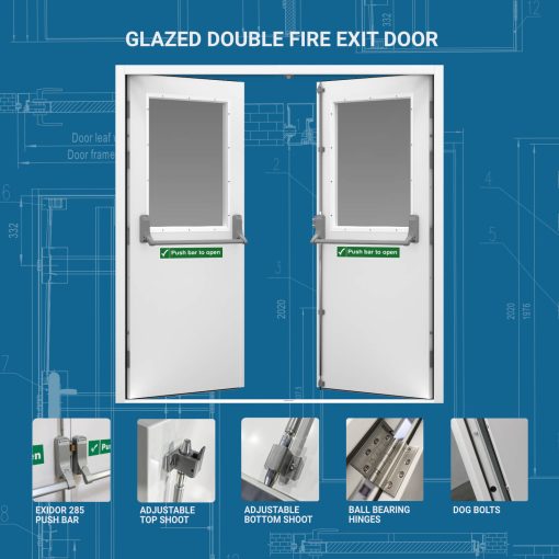 Glazed Double Fire Exit Door Latham S Steel Doors