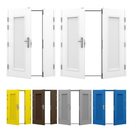 Louvred Steel Double Doors - Security | Latham's Steel Doors