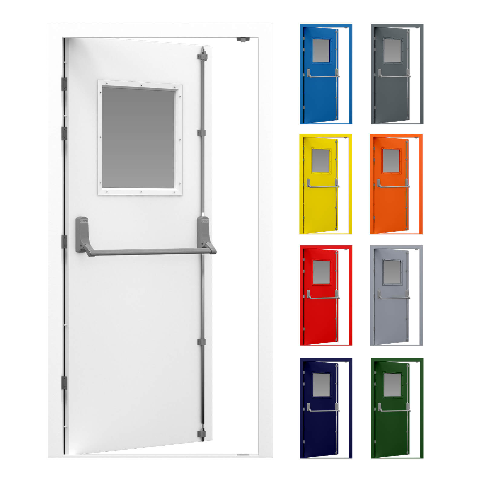 Glazed Fire Exit Door (Security) | Latham's Steel Doors