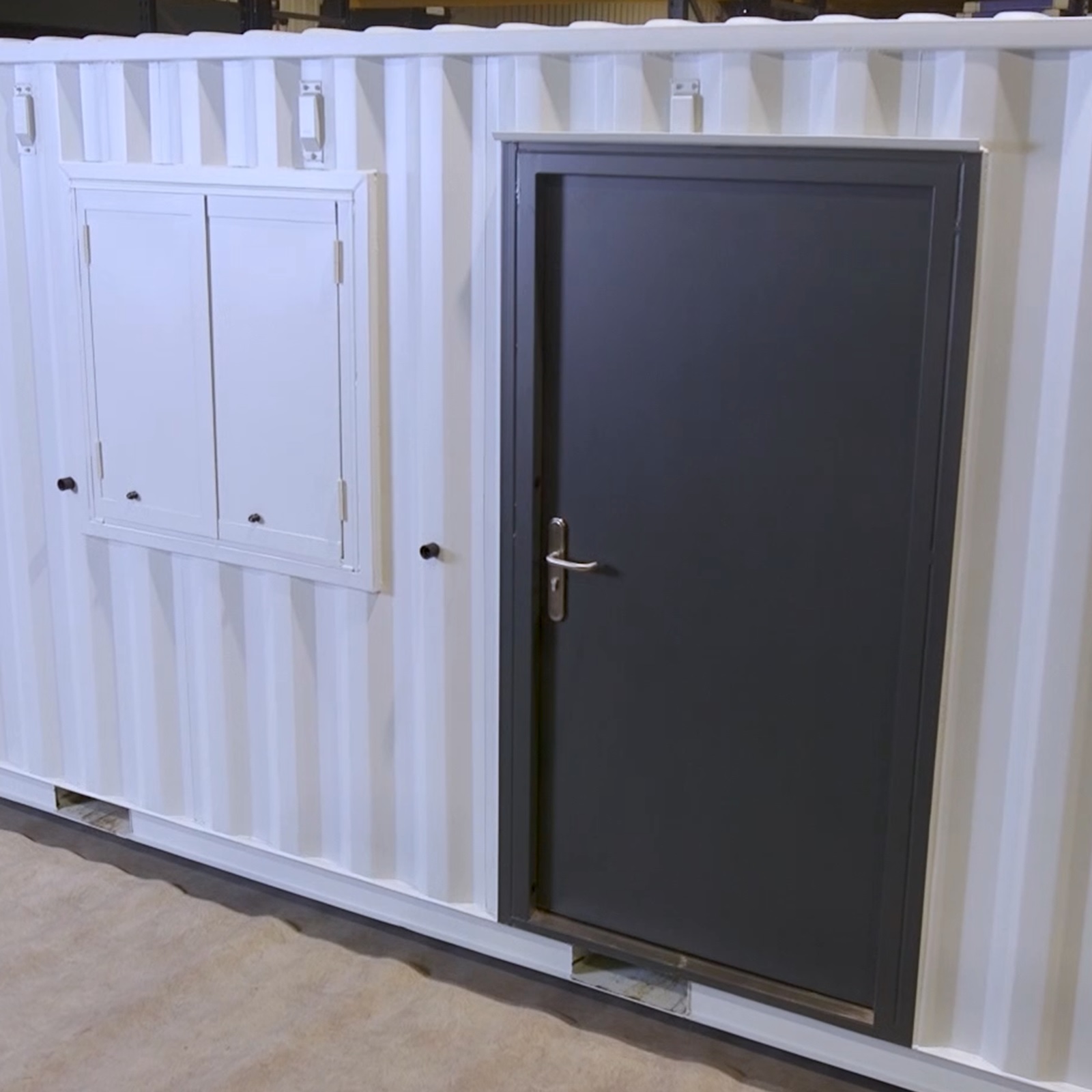 Shipping Container Toilet Door | Latham's Steel Doors
