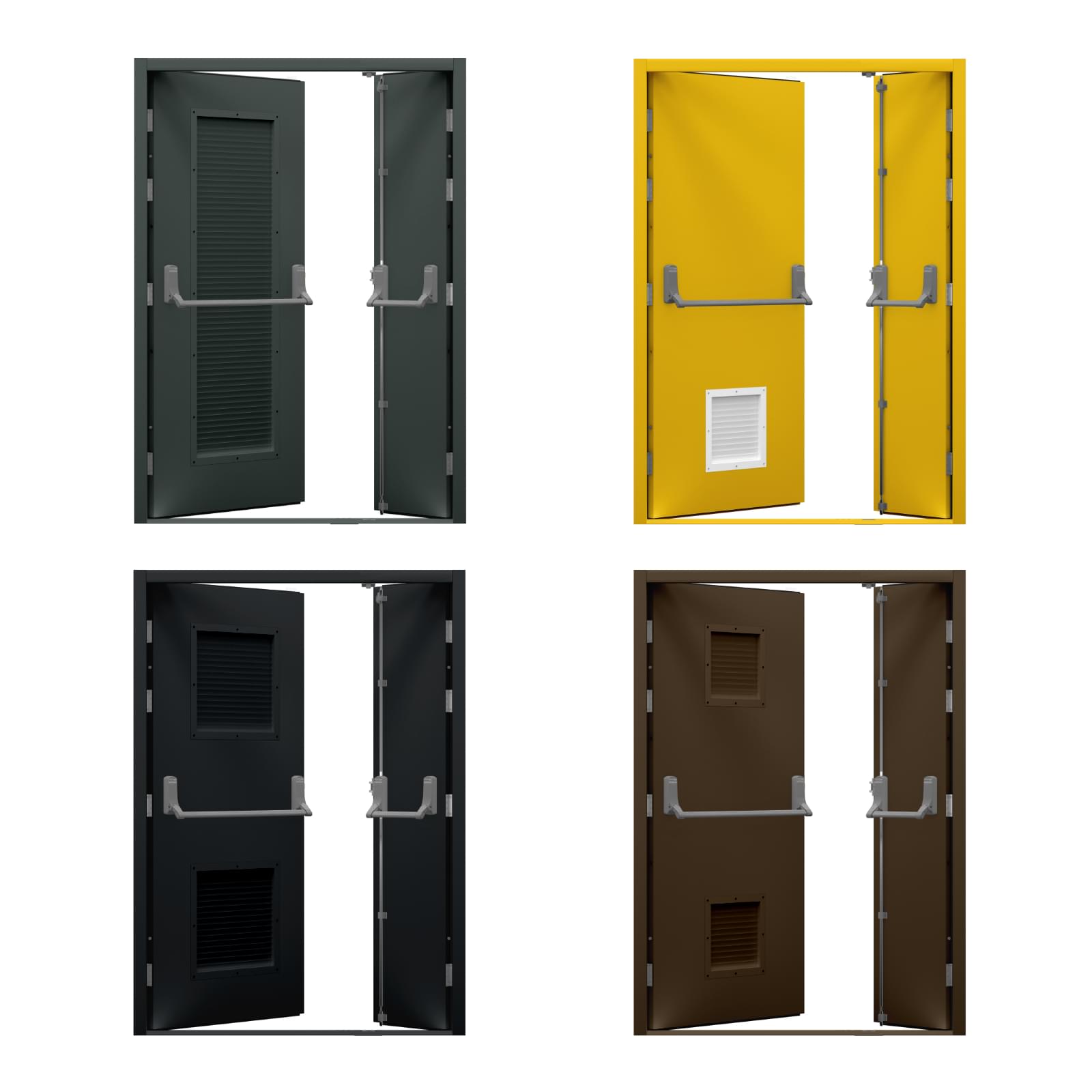 Louvred Double Fire Exit Door | Latham's Steel Doors