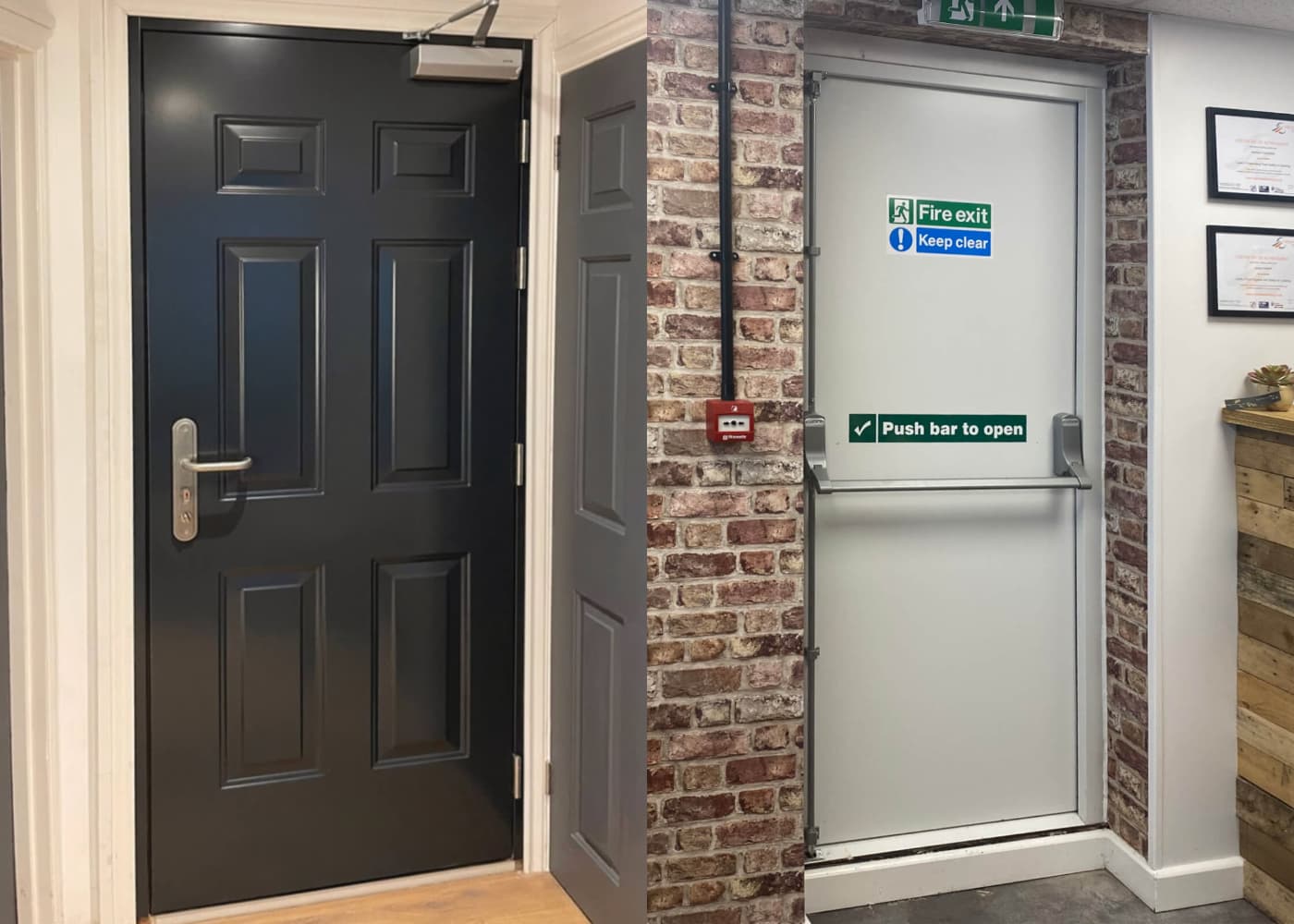 Fire rated door & fire exit door example